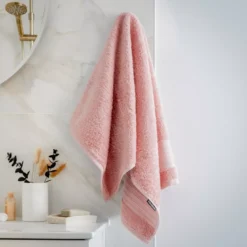 Asciugamano bagno cotone bio (50 x 90 cm) Méline Rosa pesca