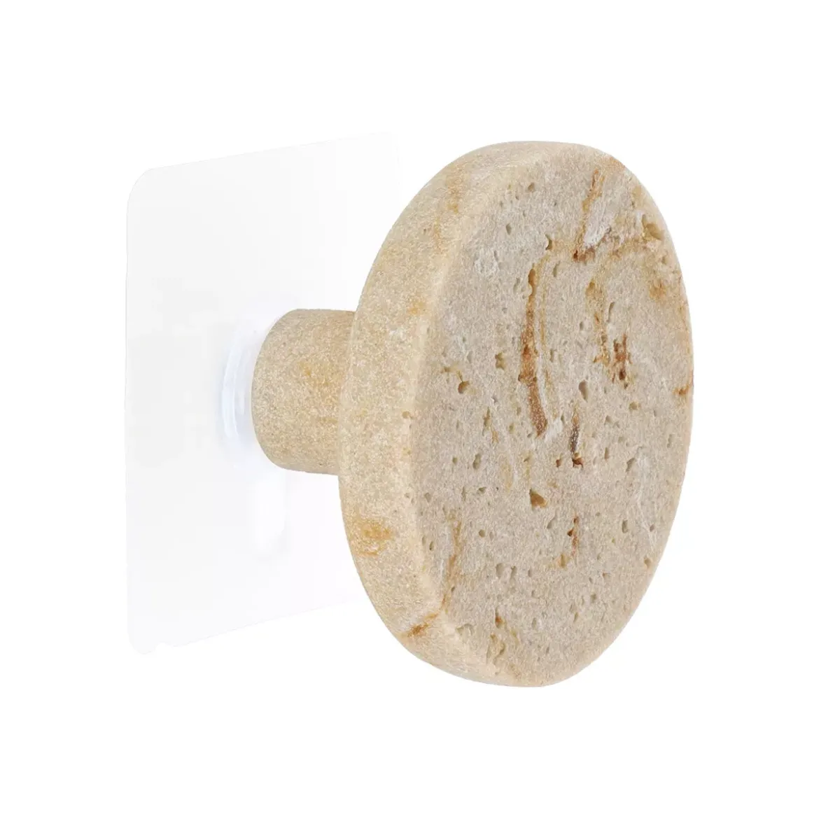 Attaccapanni adesivo effetto travertino (6,5 cm) Lina Beige