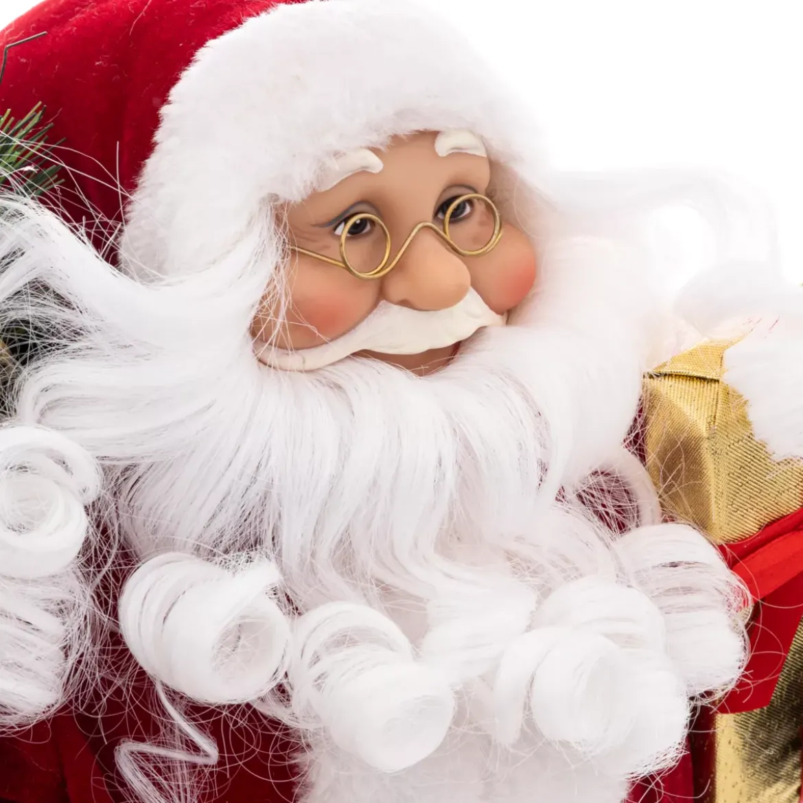 Babbo Natale decorazione tradizionale velluto (H45 cm) Felix e regali