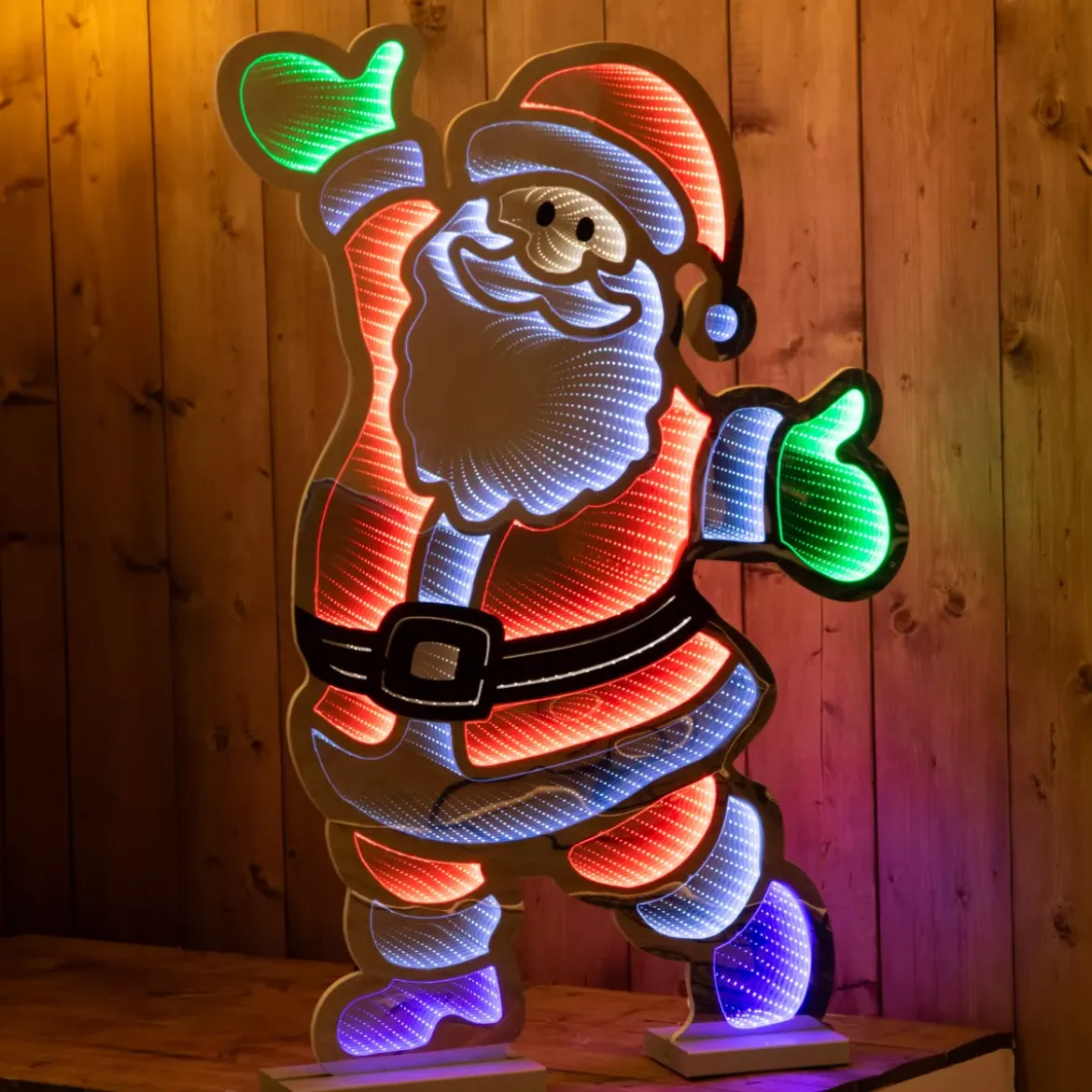 Babbo Natale luminoso 438 LED (H60 cm) Infinity Bianco freddo/multicolore