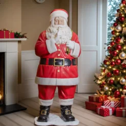 Babbo Natale Tradizionale Gigante (H182 cm) Klaus silenzio sto arrivando