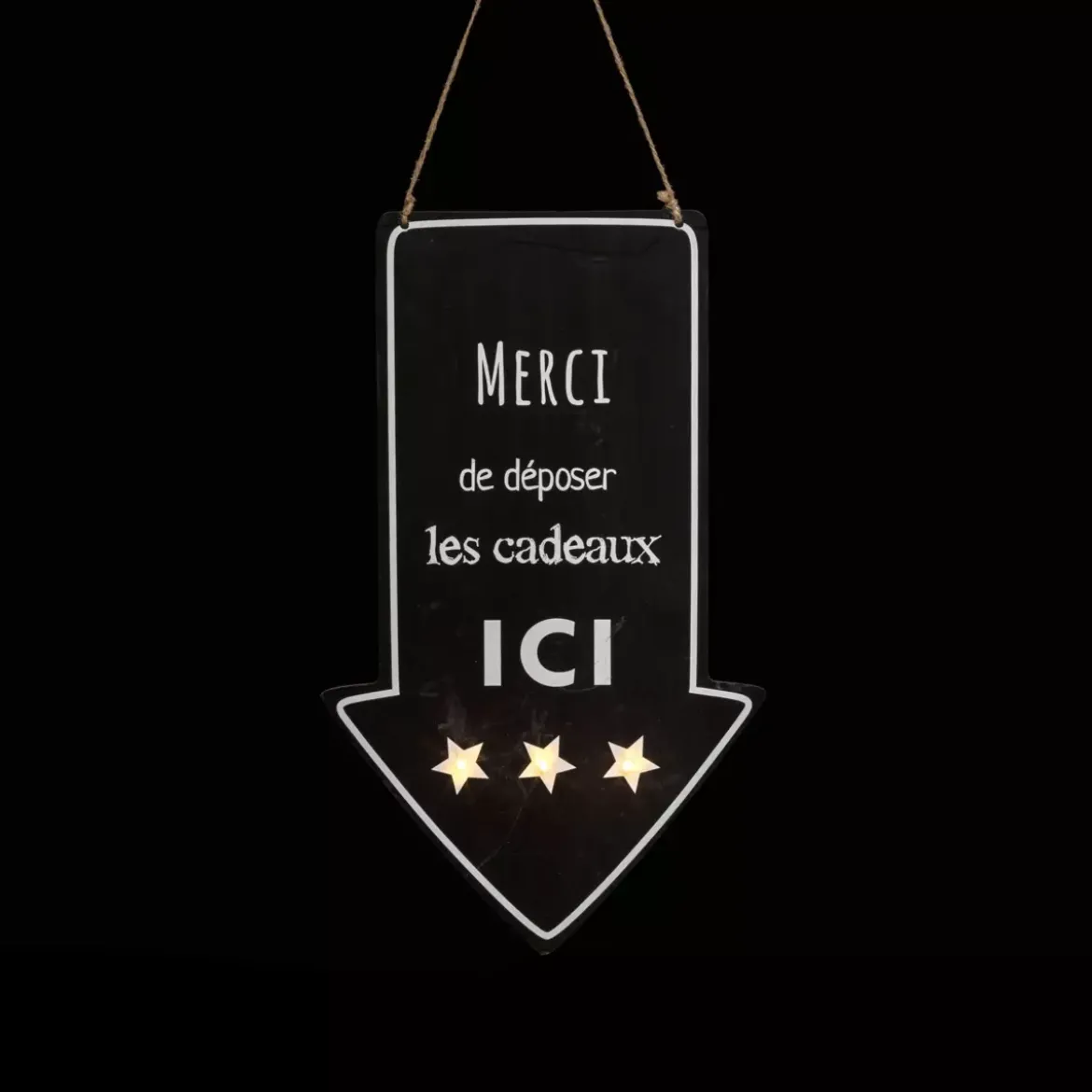 Banner luminoso a pile freccia ianco caldo e nero