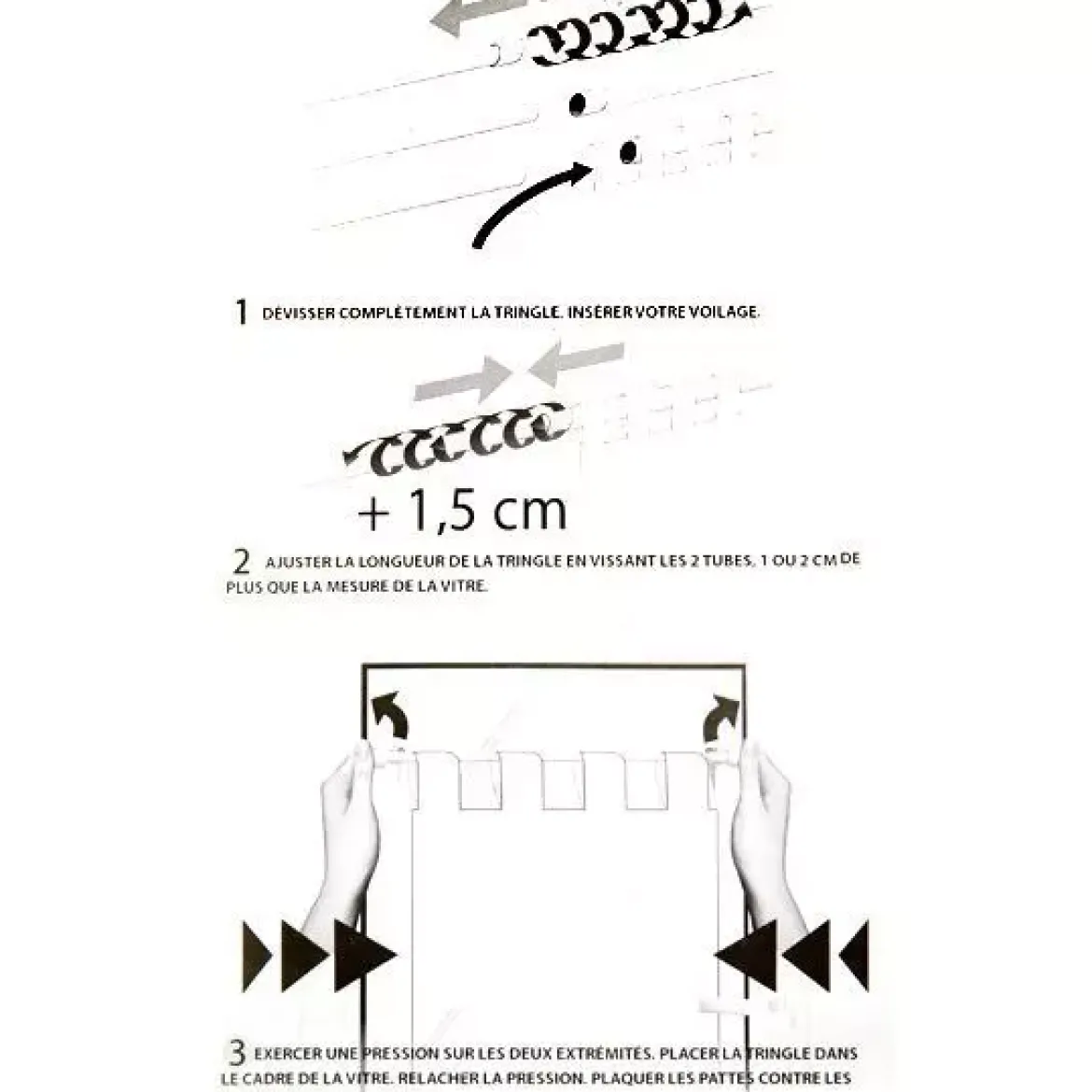 Bastone tenda Fix'vit (80 a 120 cm) Bianco