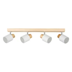 Binario 4 faretti paralume (L67 cm) Tissu Bianco