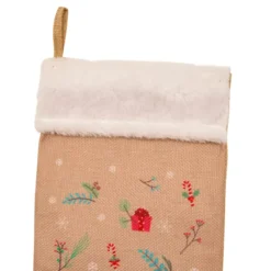 Calza di Natale in juta (H45 cm) Folletto e Babbo Natale Multicolore