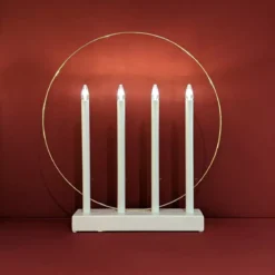 candeliere cerchio a pile con luci Bianco caldo 4 LED