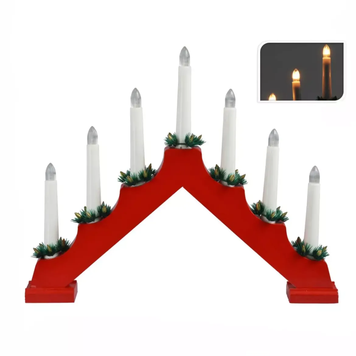 Candeliere luminoso Timer Rosso