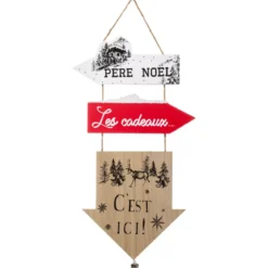 Cartello in legno (51 cm) frecce di Natale