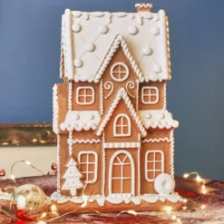 Casa decorativa (H21 cm) Crema inglese e pan di zenzero Marrone