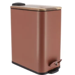 Cestino da bagno metallo e acacia Season colore Ambra