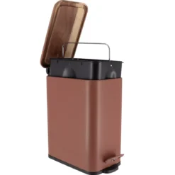 Cestino da bagno metallo e acacia Season colore Ambra