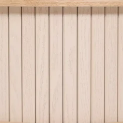 Comodino rotondo in legno (H54 cm) Nysos Crema