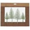 Confezione di 4 alberi di Natale da appendere su clip (14 cm) Verde innevato