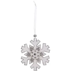Confezione di 4 fiocchi di neve di Natale Naturale Bianco