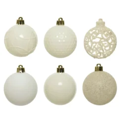 Confezione di 37 palline di Natale (D60 mm) Alpine mix Bianco panna