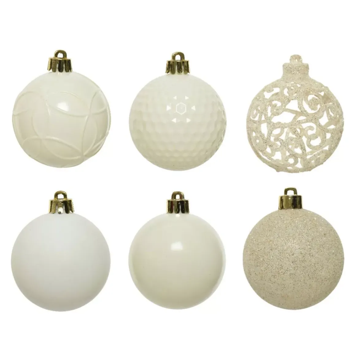 Confezione di 37 palline di Natale (D60 mm) Alpine mix Bianco panna