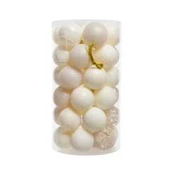 Confezione di 37 palline di Natale (D60 mm) Alpine mix Bianco panna