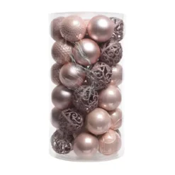 Confezione di 37 palline di Natale (D60 mm) Alpine Mix Rosa cipria