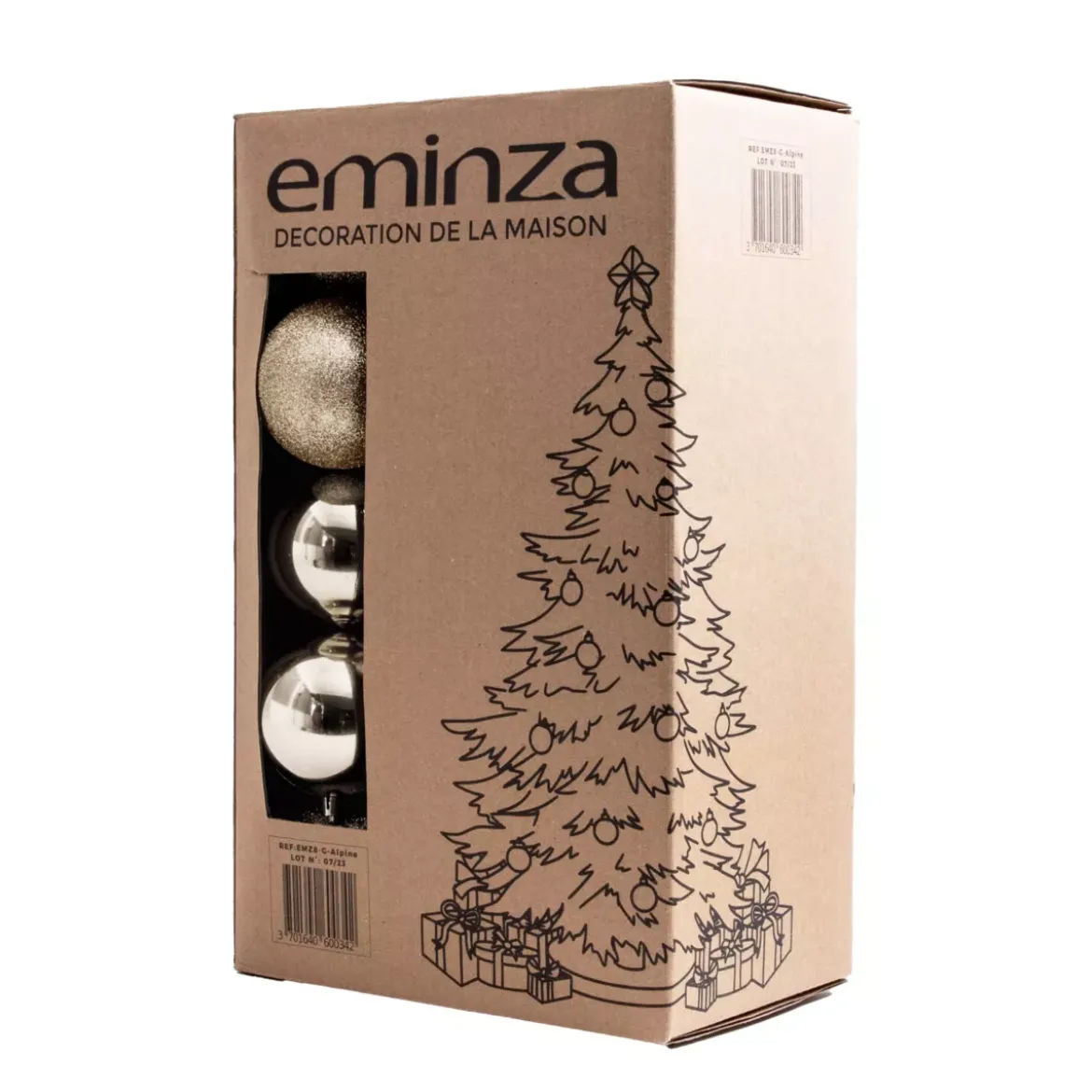 Confezione di 30 palline di Natale (D80 mm) New Alpine Perla