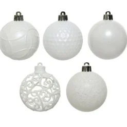 Confezione di 37 palline di Natale (D60 mm) Alpine mix Bianco