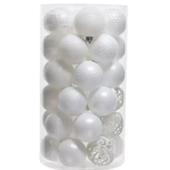 Confezione di 37 palline di Natale (D60 mm) Alpine mix Bianco
