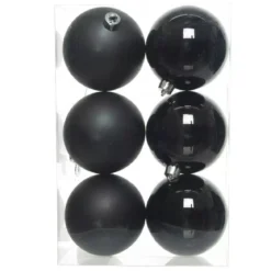 Confezione di 6 palline di Natale (D80 mm) Alpine Nero