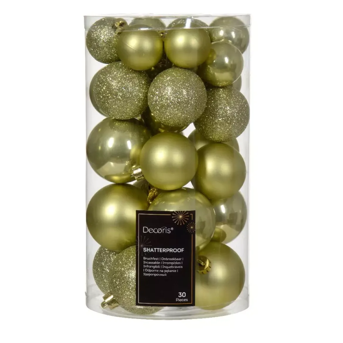 Confezione di 30 palline di Natale Alpine assortite Pistacchio