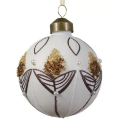 Confezione di 3 palline di Natale (D80 mm) vetro Douceur sucrée Bianco panna