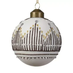 Confezione di 3 palline di Natale (D80 mm) in vetro Sil Bianco