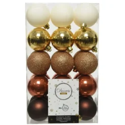 Confezione di 30 palline di Natale (D60 mm) Alpine multi Camel