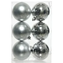 Confezione di 6 palline di Natale (D80 mm) Alpine Argento