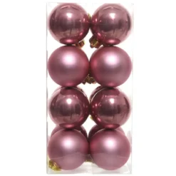 Confezione di 16 palline di Natale (D40 mm) perle Alpine Rosa antico