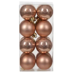 Confezione di 16 palline di Natale (D40 mm) Alpine Rosa scintillate