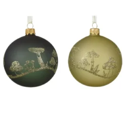 Confezione di 6 palline di Natale (D80 mm) in vetro Champignons Pistacchio