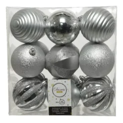 Confezione di 18 palline di Natale (D80 mm) Anaelle Argento