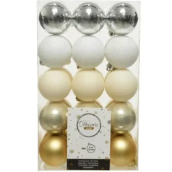 Confezione di 30 palline di Natale (D60 mm) Alpine multi Bianco