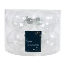 Confezione di 10 palline di Natale (D60 mm) in vetro Myst Trasparente