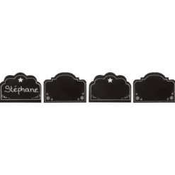 Confezione di 4 segnaposto porta menù ardesia Nero