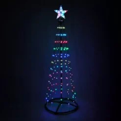 Cono luminoso Digital 154 Micro Led (H150 cm) Scintillante Nero e Multicolore