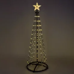 Cono luminoso Digital 370 Micro Led (H210 cm) Twinkling Nero e bianco Caldo