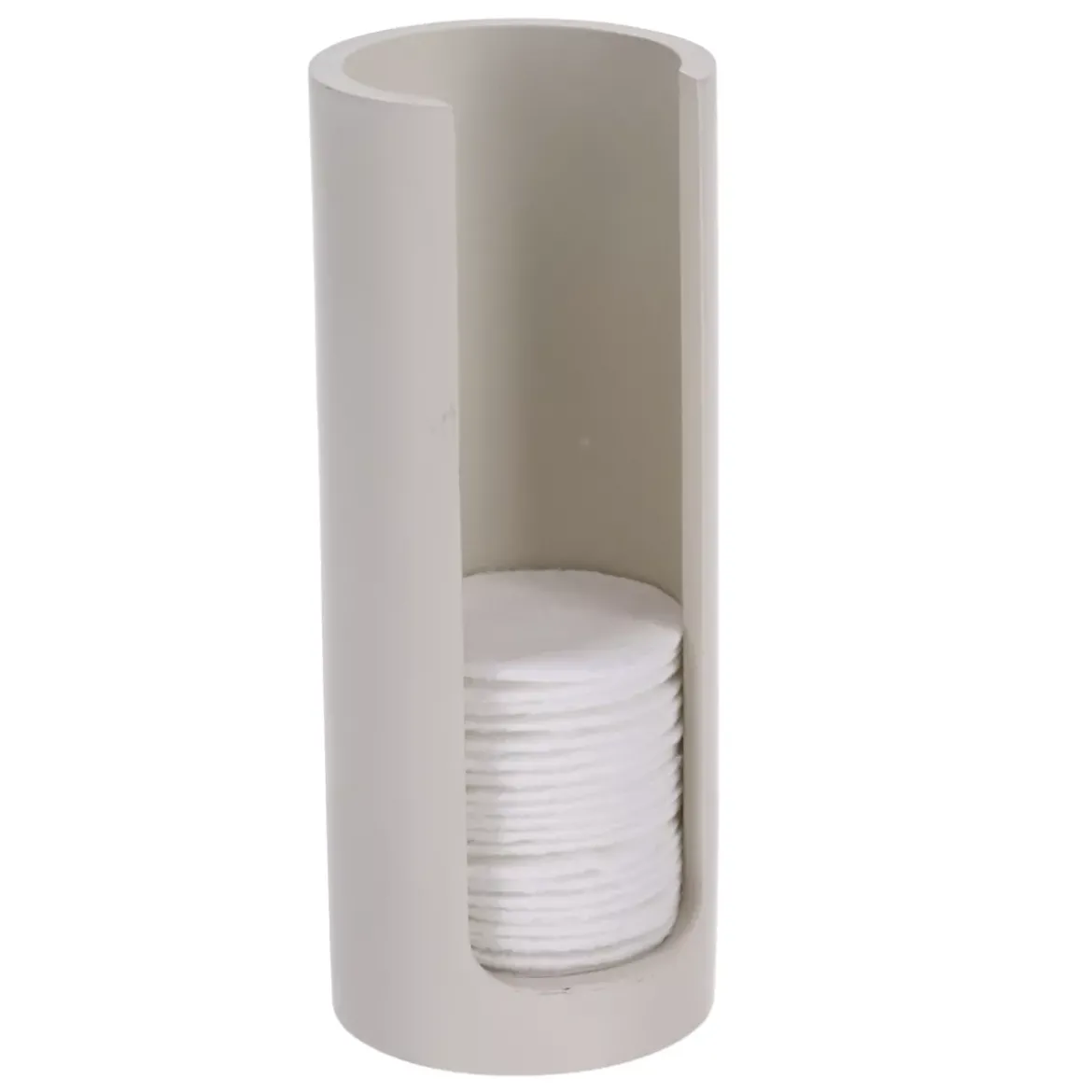 Contenitore porta dischetti di cotone (H17 cm) Japandi Beige