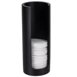 Contenitore porta dischetti di cotone (H17 cm) Japandi Nero