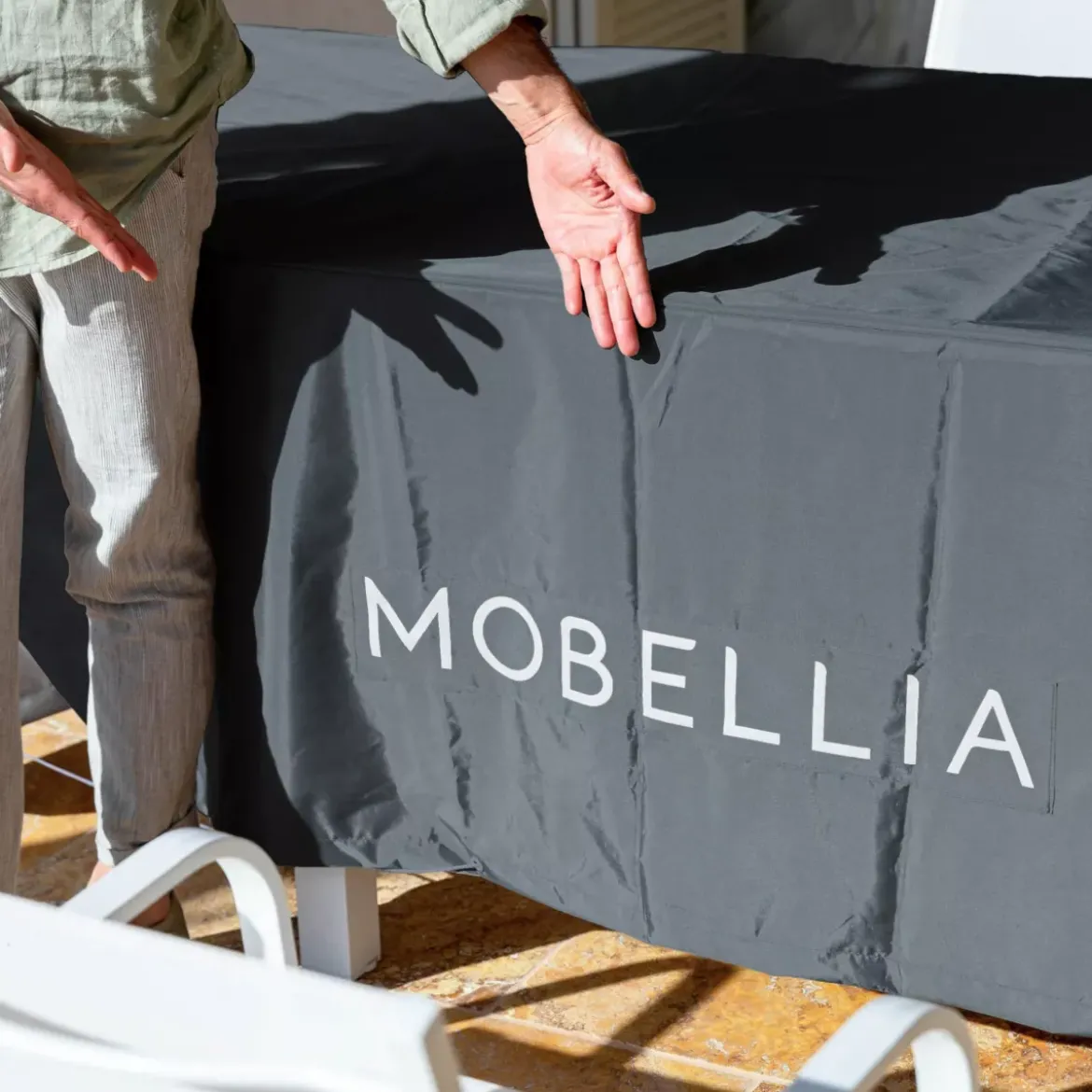 Copertura protettiva impermeabile per tavolo rettangolare (225 x 125 cm) Grigio