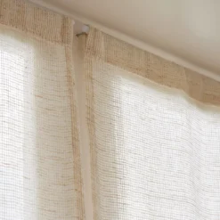 Coppia di tende a occhielli effetto lino (60 x 120 cm) Luca Beige