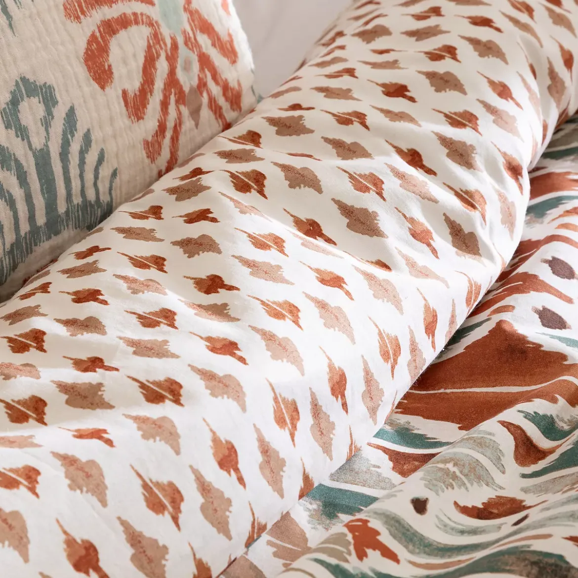 Copripiumino e due federe cotone (240 x 220 cm) Ikat Multicolore