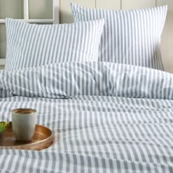Copripiumino e due federe in cotone (260 x 240 cm) Linea Blu
