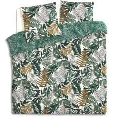 Copripiumino e due federe quadrate cotone (260 cm) Tropik Verde