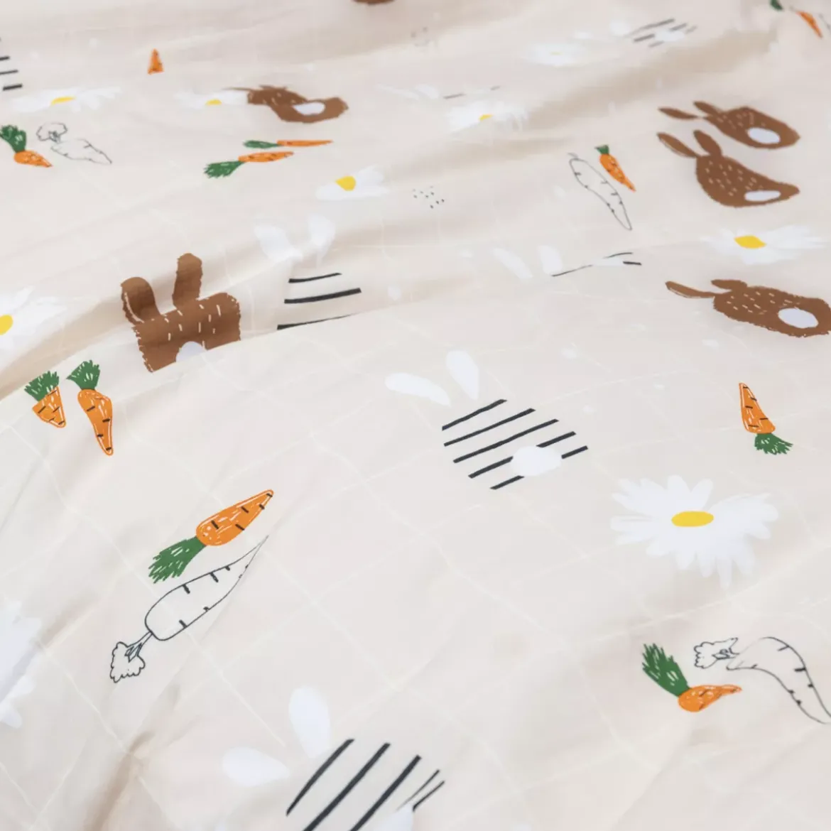 Copripiumino e federa per bambini in cotone (140 x 200 cm) Pompon Marrone