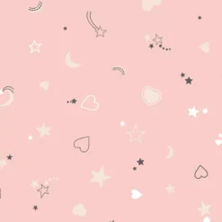 Copripiumino e una federa cotone (140 x 200 cm) Gatto Rosa