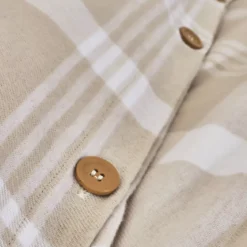 Copripiumino flanella di cotone (240 x 220 cm) Nina quadri Beige